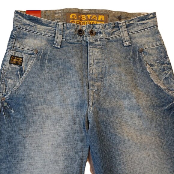 G-Star Raw RADAR SLACKS New Envil Denim Trash Wash Wide Leg Jeans Sz 31 x 34 NWT - Picture 5 of 11